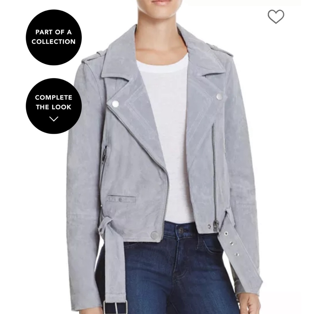 Blank NYC Light Gray Leather Jacket